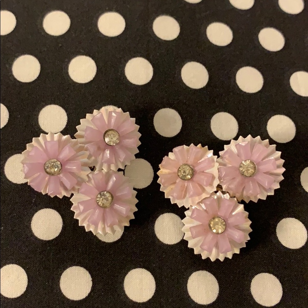 Vintage iridescent clip earrings